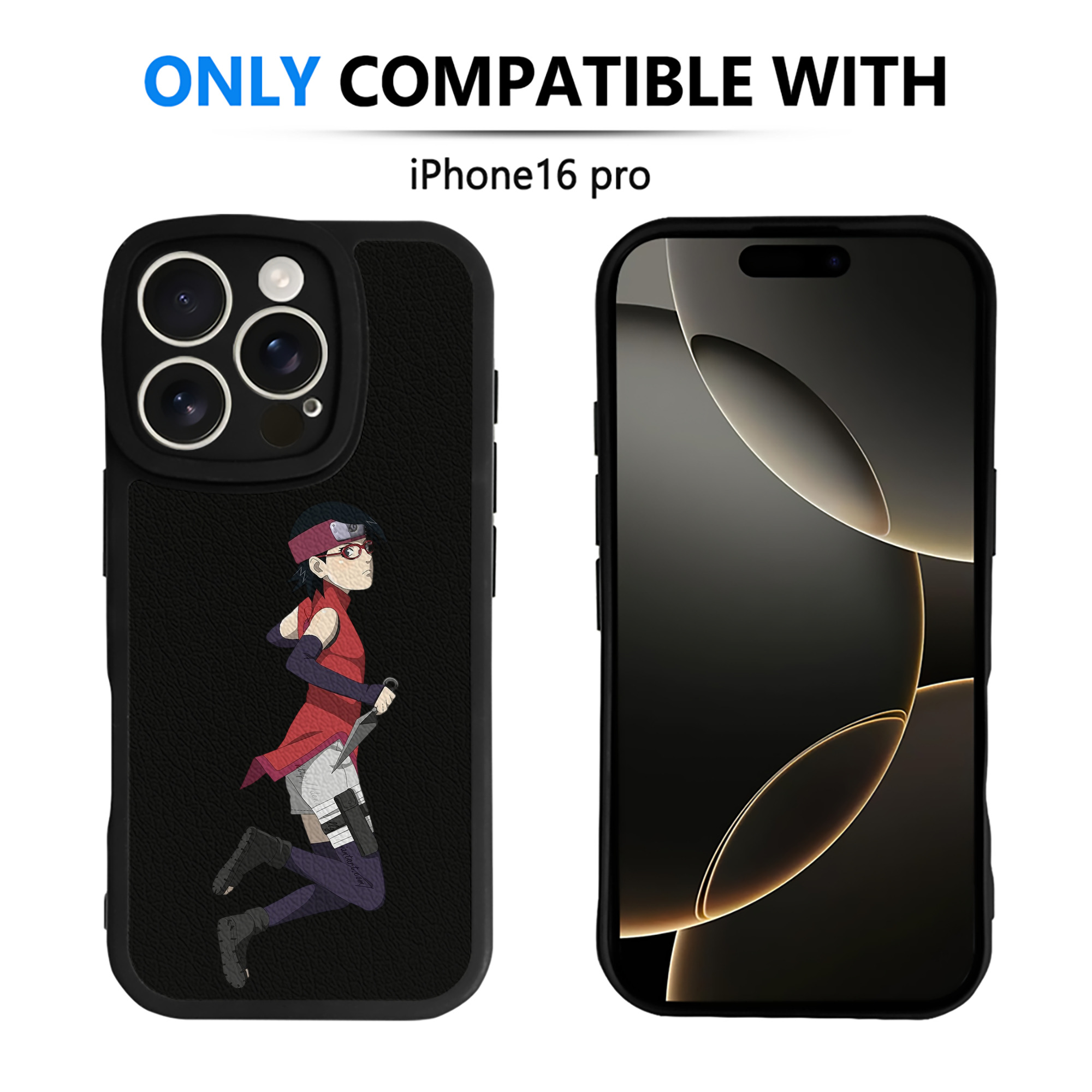 （画像用） NARUTO -ナルト- うちは サラダ Uchiha Sarada 【iPhone 16シリーズ対応】シリコンスマホケース（レザー調） 材質：シリコン
